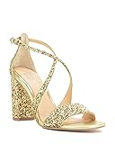 Jewel Badgley Mischka Cook Metallic Glitter Evening