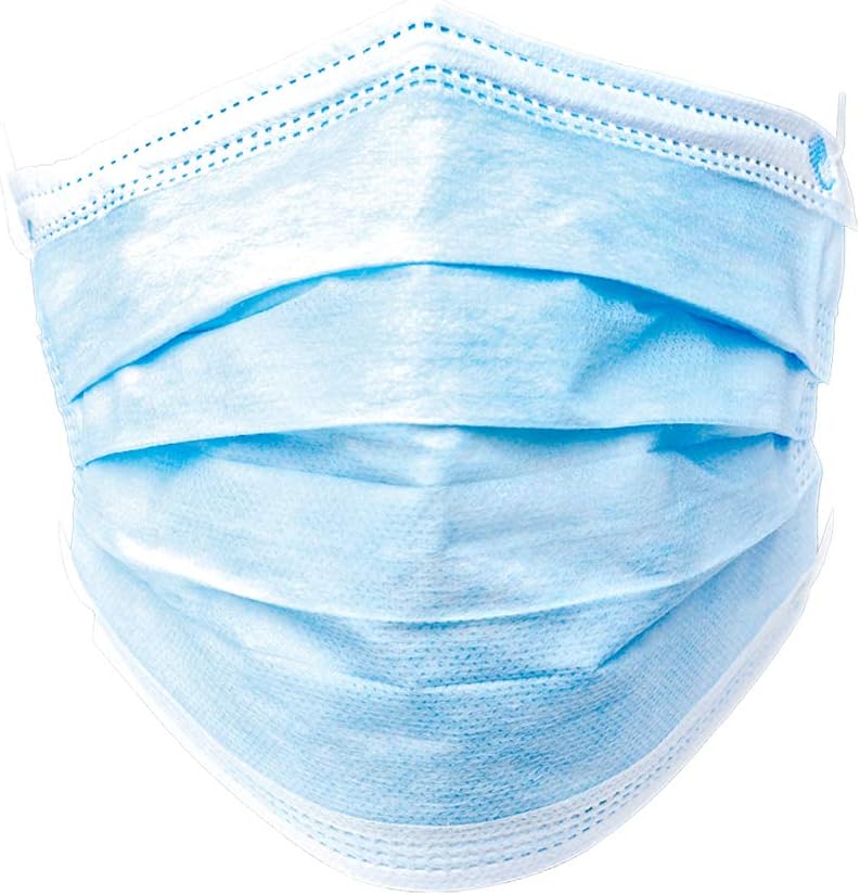Disposable Face Mask, Safety Breathable Mouth Mask for Personal Health Air Pollution, 3-Ply Ear Loop with Melt-Blown and Non-Woven Fabric