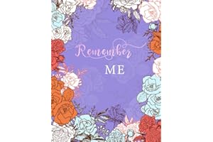 Remember Me: 8.5 x 11 Big Password Book Organizer with Alphabetical Tabs | Large Print | Vintage Flower Design Blue-Violet