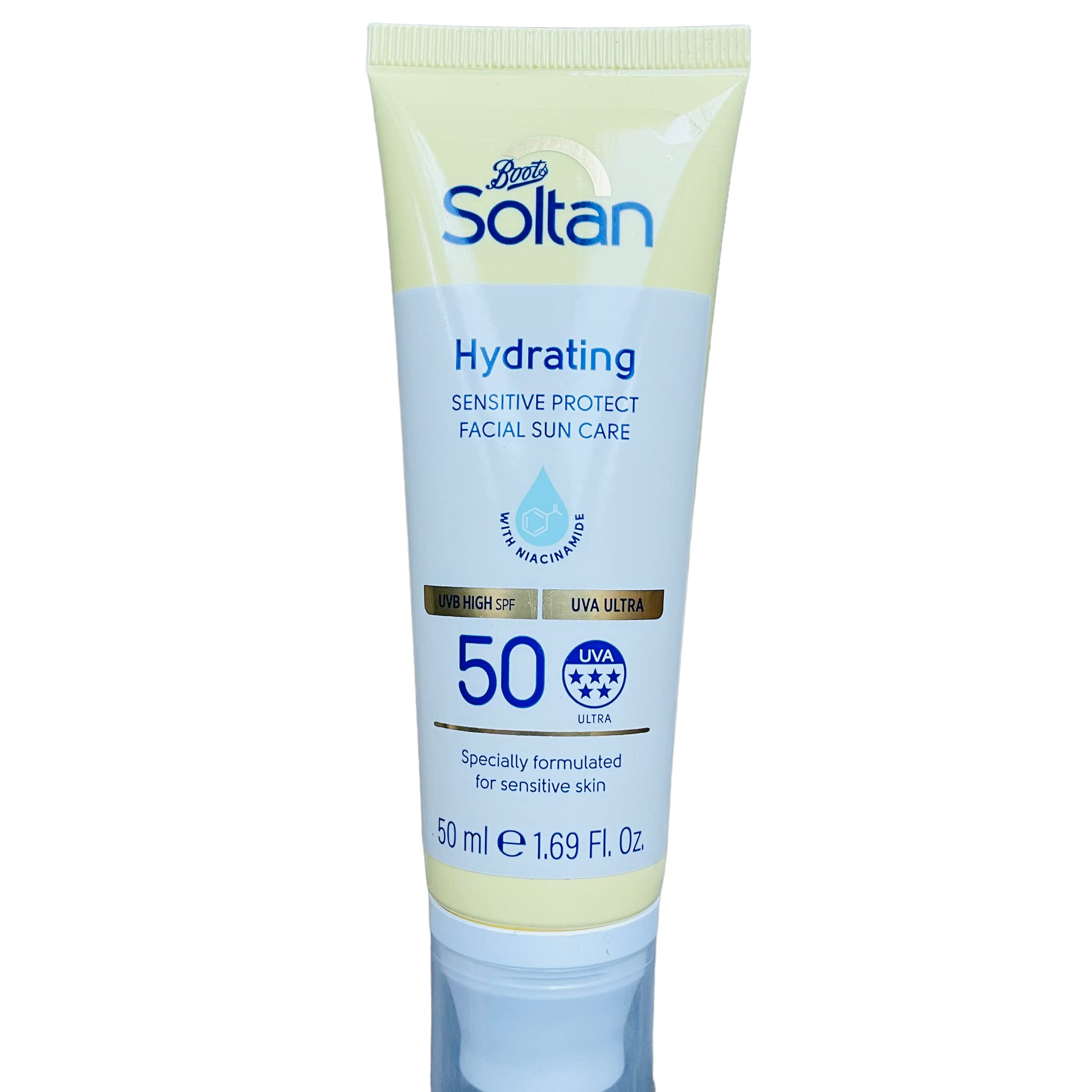 Soltan Hydrating Facial Suncream SPF 50 50ml - with Niacinamide - Sensitive