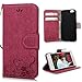 iPhone 6S Plus Case,iPhone 6 Plus Case Wallet Case Kickstand 3D Embossed Floral Bird PU Leather Flip Case & Magnetic Clip ID/Credit Card Holders Diamond Dust Plug Stylus Pen by Badalink - Hot Pink