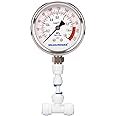 MEASUREMAN Lead Free Glycerin Filled Reverse Osmosis Pressure Gauge, Purified Water Pressure Gauge, 2-1/2" Dial Size 1/4" Low