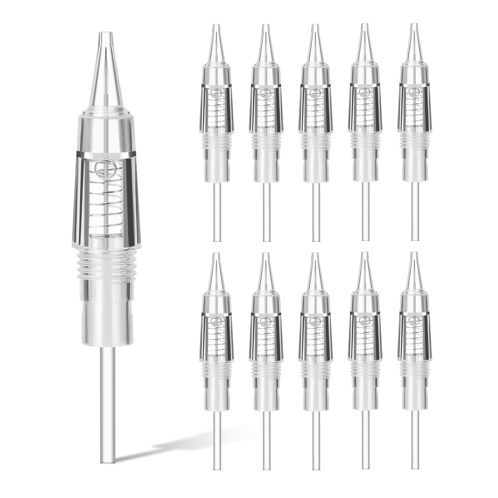 ATOMUS 10pcs Eyebrow Tattoo Cartridge Needles 1R Disposable Permanent Makeup Tattoo Needles for Eyebrow Eyeliner Tattoo Pen