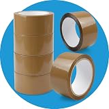 Stick Well Heavy Duty Packing Tape 48mm x 66m Brown 6 Rolls Low Noise