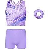 JOYSTREAM Gymnastics Leotards for Girls with shorts Tumbling Dance Cross Back Unitards Activewear