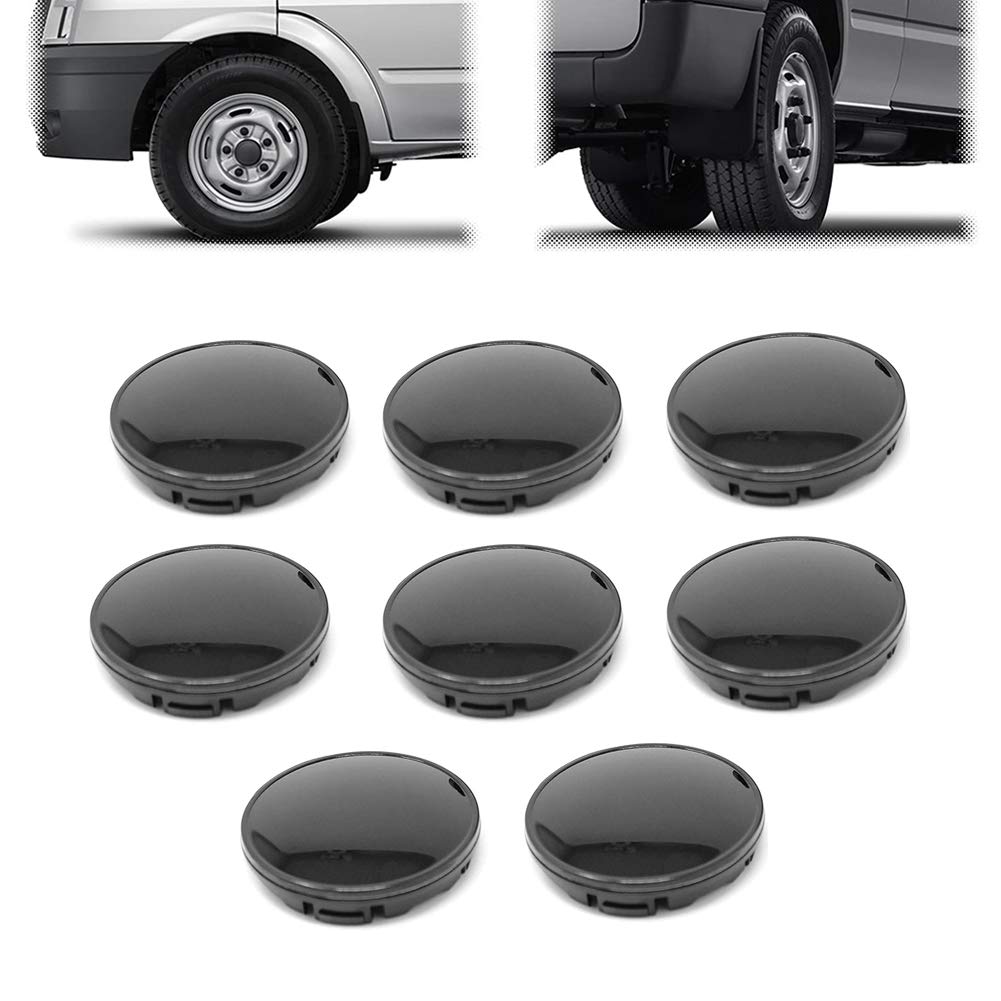 REYOK 8Pcs Hub Covers, Center Hub Caps Wheel Hub Caps 56 mm ABS Plastic No Logo Black Gloss
