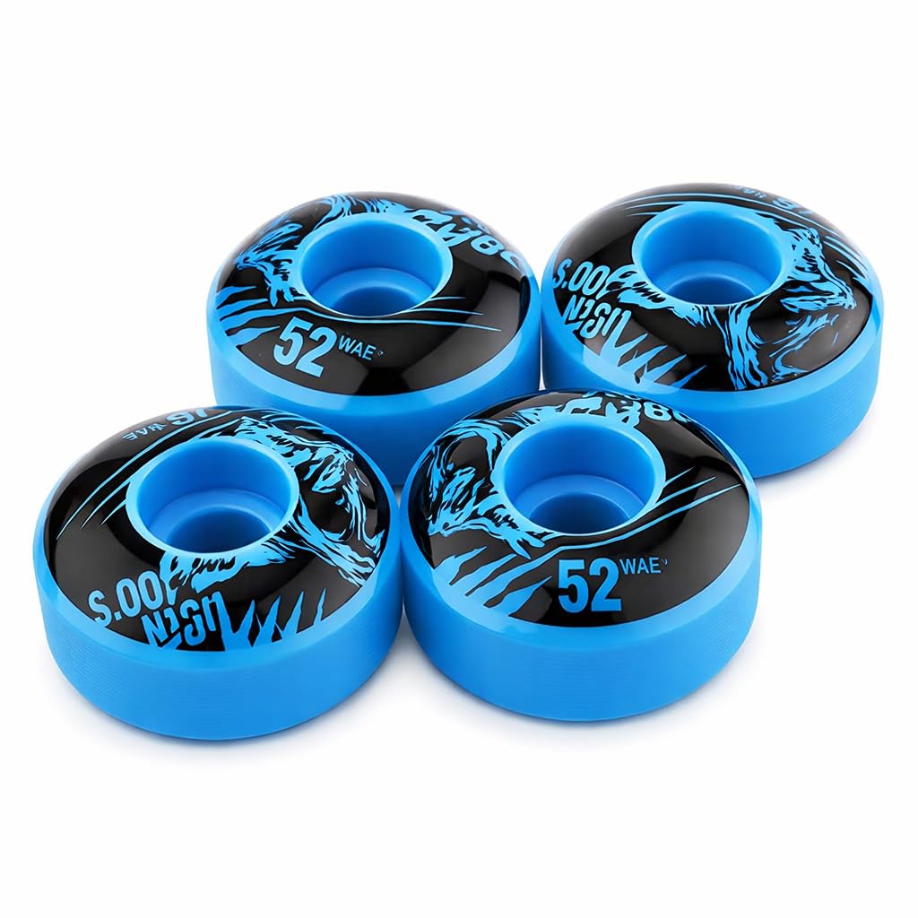 Skateboard Wheels 52mm x 30mm 4 pcs PU Longboard Skateboard Wheels with Multiple Colors (Blue)