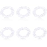 AEGYPIUS 6 PCS Full Circular Stretch Comb Headbands Plastic Flexi Comb Circle Headbands with Teeth for Women's Hair (Transparent, One Size, White, 1 Count, Hairband, Headband, Women, Adult)