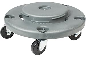 5-WHEEL DOLLY FOR ROUND GARBAGE CAN - LIGHT GREY