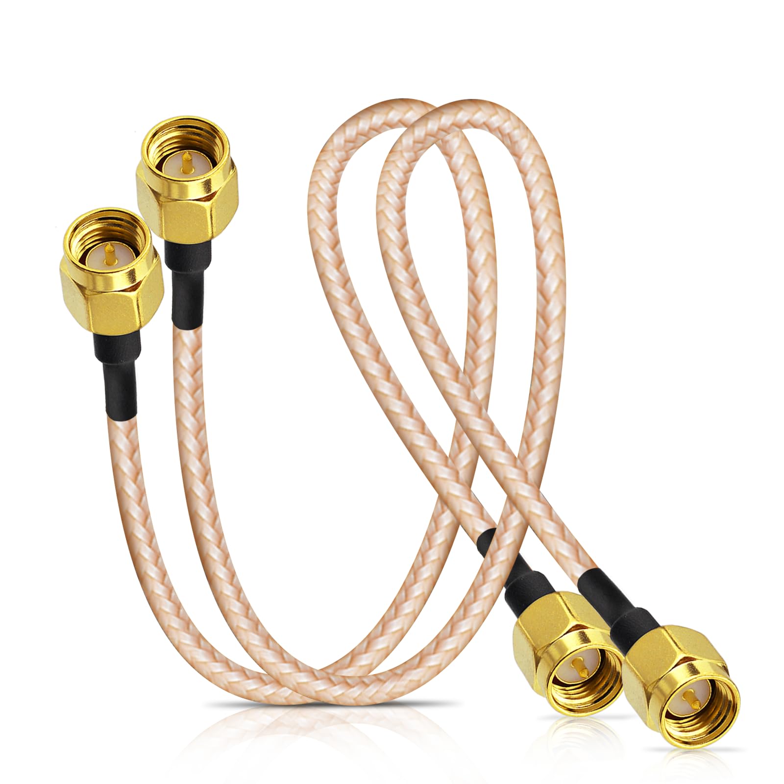 Bingfu SMA Male to SMA Male RG316 Coaxial Jumper Cable 30cm 12 inch (2-Pack) for LNA Low Noise RTL SDR Dongle ADS-B Receiver VNA Vector Network Analyzer Antenna SWR Meter Spectrum Analyzer