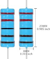 AUKENIEN 5W Resistor Kit 21 Values 105pcs Metal Film Assortment RoHS ±1% view 3
