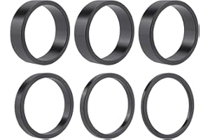 Qancekoo 6 PCS Headset Spacers 1 1/8" Aluminum Alloy Bike Headset Spacers for MTB BMX Road Bikes 2mm 3mm 5mm 10mm (Black)
