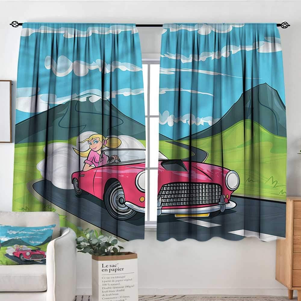 Amazon Com Renteriadecor Cars Backout Curtain Blonde Girl Drives