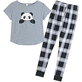 YIJIU Women's Summer Cute Cartoon Print Top and Pant Pajama Set Lounge Sleepwear