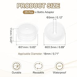 PATIKIL Bottle Adapter 0.75"/19mm, 25 Pcs Press in
