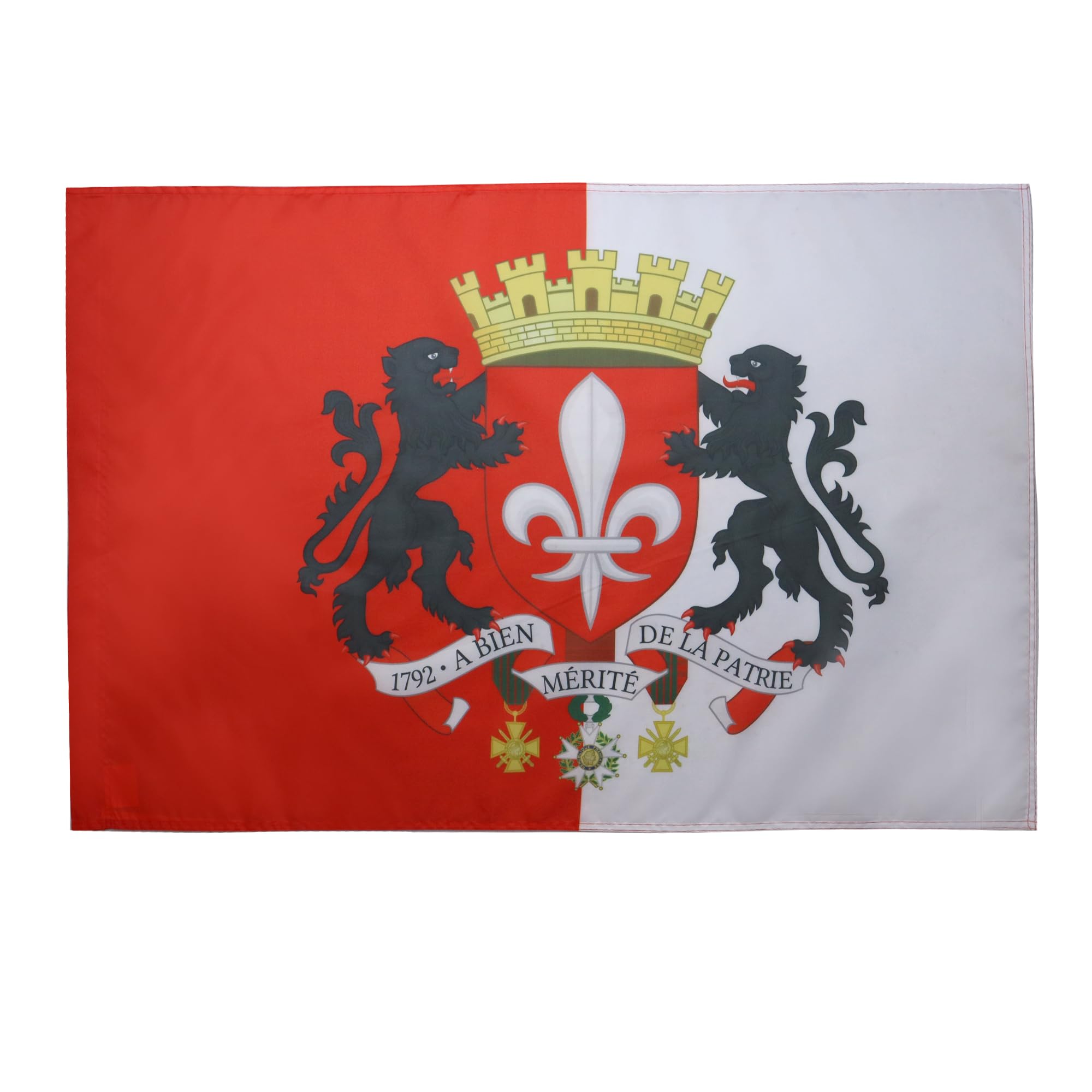 AZ FLAG - Lille Coat of Arms Flag - 2x3 Ft - City of Lille Banner with Sleeve - 100% Polyester - Fade Resistant - Vivid Colors - 2' x 3' Feet - 90x60 Cm