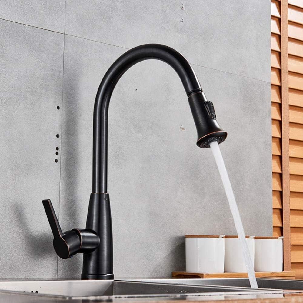 Grifo Bronce Negro Extraíble Grifo Del Fregadero De La Cocina Spray