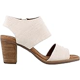 TOMS Women's Majorca CutoutHeeled Sandal, Natural, 5 US