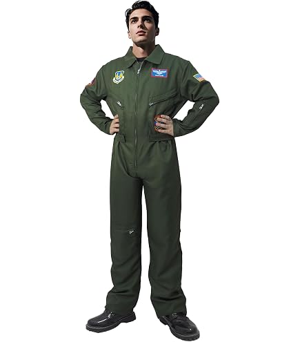 Amazon.com: Deluxe Top Gun Flight Suit Costume for Men - Adult