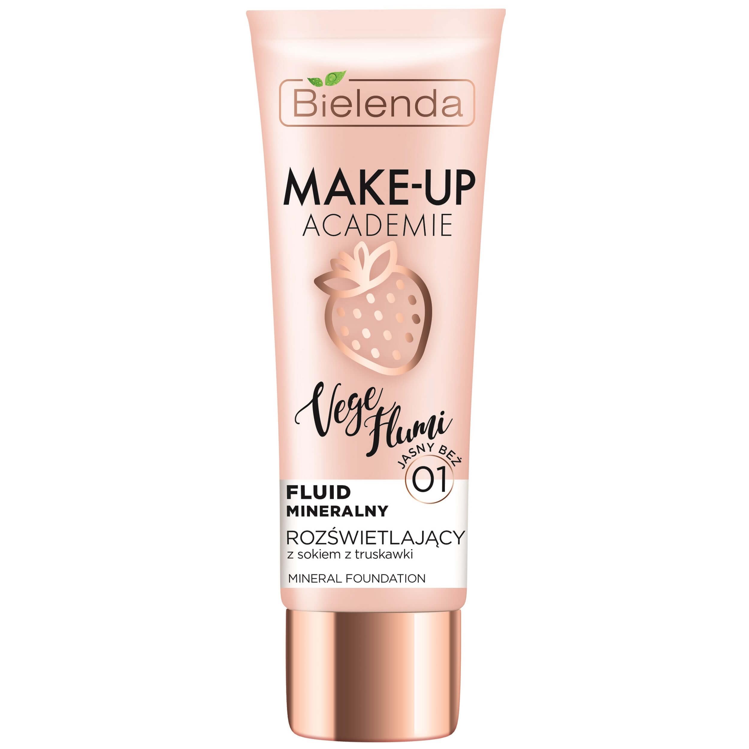 BIELENDA MAKE-UP ACADEMIE VEGE FLUMI Mineral fluid, brightening light beige 01, 30 g