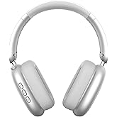 Wentronic Y01 Wireless Noise Canceling Headphones Bluetooth 5.3 Over Ear Headphones with Microphone, Hi-Res Audio, 48H Playtime, Foldable Comfortable Earpads,Compatible with iOS,Android,PC, Silver