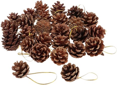 Amazon クリスマス ツリー 装飾 松ぼっくり オーナメント 天然 松かさ 吊り下げタグ 家 デコレーション 全6選択 F ツリーオーナメント ホビー