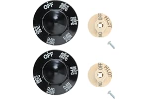 DRELD Temperature Control Valve Beige Pilot Dial Knob and 200-400°F Thermostat Dial Knob for Fryers, Range, Braising (Pack of 2)