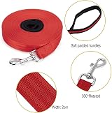 Vivifying Dog Training Lead 32FT 10m Nylon Leash Red with Padded Handle view 3
