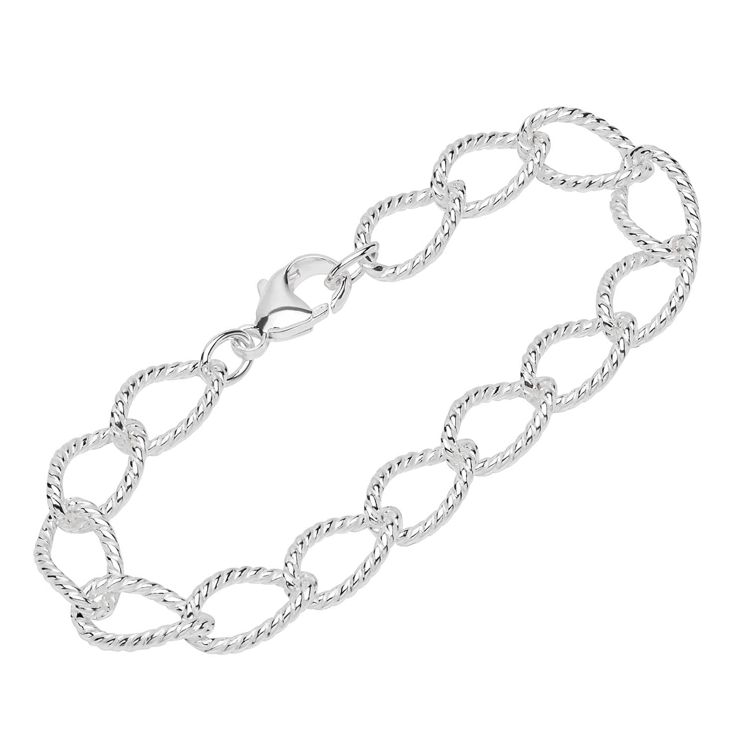 NKlaus bracelet 925 Sterling Silver 19cm long tank chain ladies designer bracelet chain 12291