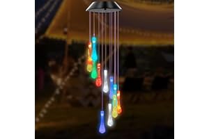 Bolunlun Solar Wind Chimes, Garden Outdoor Decorative Color-Changing Lights, is The Best Gift for mom, Grandma, Children