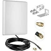 Outdoor 15dBi Dual Band WiFi 2.4GHz 5GHz 5.8GHz Long-Range Directional Panel Antenna with 10Ft Cable for WiFi Router Wireless