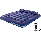 DIMAR GARDEN King Size Camping Air Mattress Inflatable Bed with Pillow,Include Hand Pump