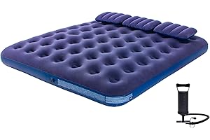 DIMAR GARDEN King Size Camping Air Mattress Inflatable Bed with Pillow,Include Hand Pump