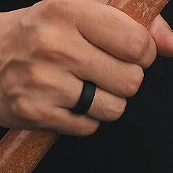 Egnaro Men's Silicone Rings, 7.5mm Wide 2.5mm Thick