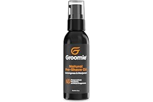 GROOMIE Natural Pre-Shave Oil for Bald Headed Men and Women | Specially Formulated Plant Based Recipe with Milk Thistle Seed, Essential Oils, Antioxidants, and Vitamin E | Promotes Close Shave -1 OZ