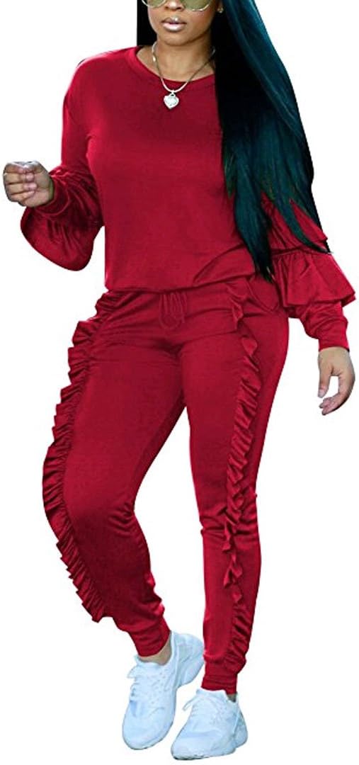 Tomblin Womens 2 Piece Bodycon Sweatsuit Set Tracksuit Outfit Sport Suit Sweatshirt and Sweatpants