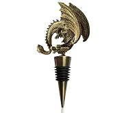 Dragon Wine Stoppers Gothic Metal Alloy Bottle Stopper | Dragon Gift, Halloween Bottle Decor,Party Decorative,Bronze,Antique Cyan Wine Tools