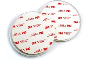 Gecko-Loc 2 Pack - Clear Acrylic Adhesive Disk - 1 Sided Sticky Pad for Mounting Suction Cups - for Shower Caddy Baskets & Shelves from Brands Like Sanno, ipegtop, slideep & ARCCI - 2.85" Diameter