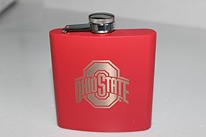ETCHIN' GOOD TIMES Ohio State Buckeyes NCAA Logo Flask (Red)