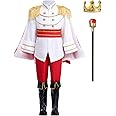 IBTOM CASTLE Boys Prince Charming Costume for Toddler Kid Medieval Royal Prince Jacket Pants Crown Dress Up Party Outfit
