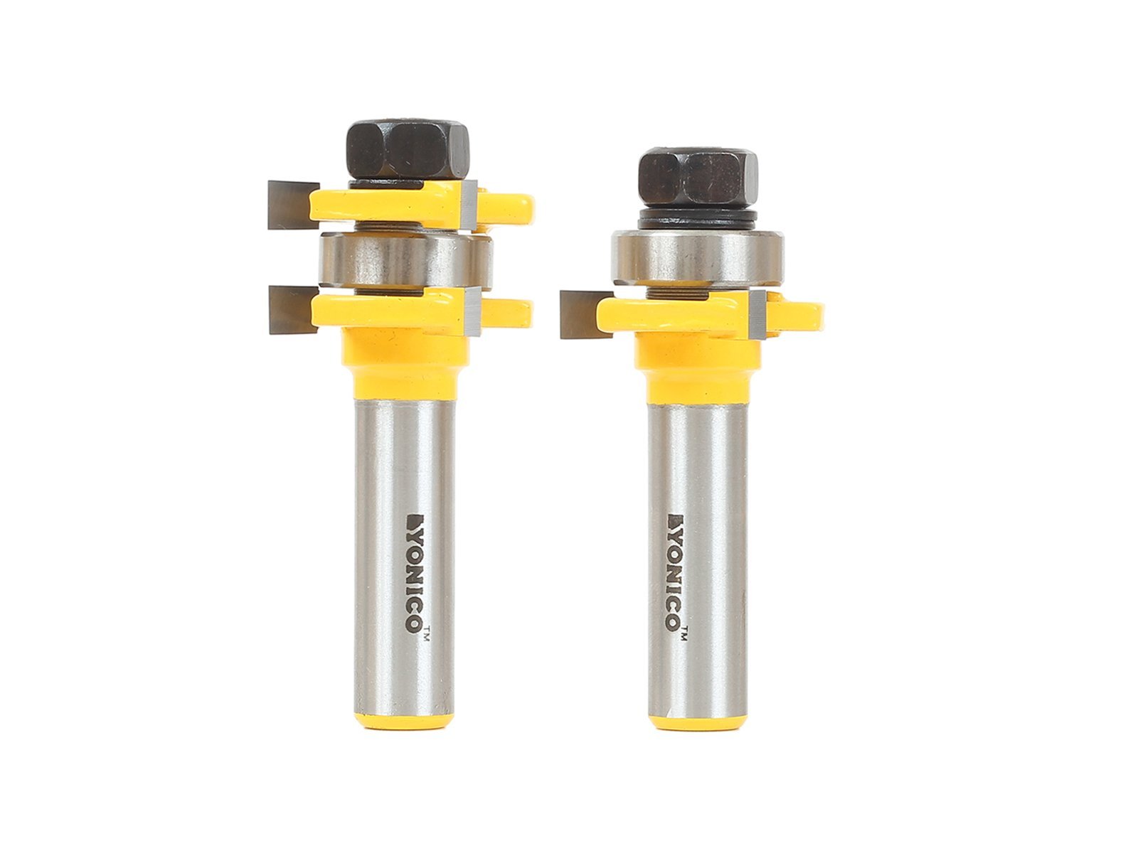 Yonico 15228 - 2 Bit Tongue and Groove Router Bit Set, Cutting Height: 3/4", Cutting Depth: 1/4" - 1/2" Shank