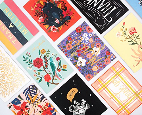 image for Minimalmart Thank You Box Set of 32 Assorted Premium Cards with GOLD E