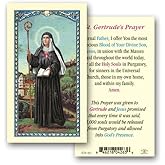 Hirten Saint Gertrude Laminated Catholic Prayer Holy Card, Single Card – Pocket Devotional for Deep Prayer & Spiritual Reflection