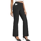 AVAMO Stretchy Work Pants Slacks for Women Pull On Dress Pants High Waisted Business Casual Office with Pockets