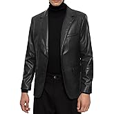 Leather Blazer for Men Real Lambskin Mens Leather Coat Classic 2 Button Black Leather Blazer Men Leather Coat