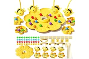 Magnetic Bee Game, Funny Family Night Party Board Games for Kids and Adults, Multifunctional Magnetic Bee Toy String Games, F