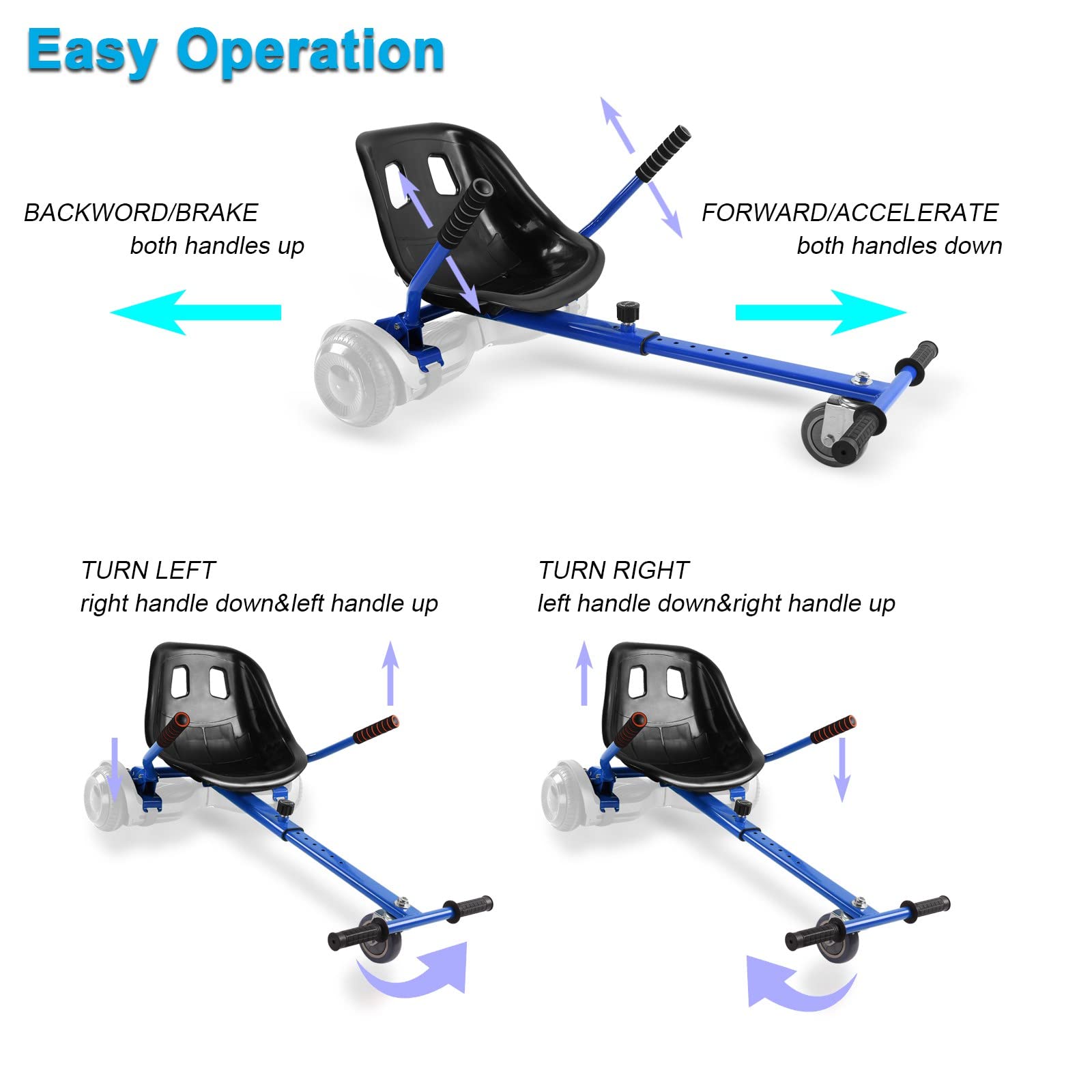 Hoverboard Seat Attachment 265lbs Capacity, 26