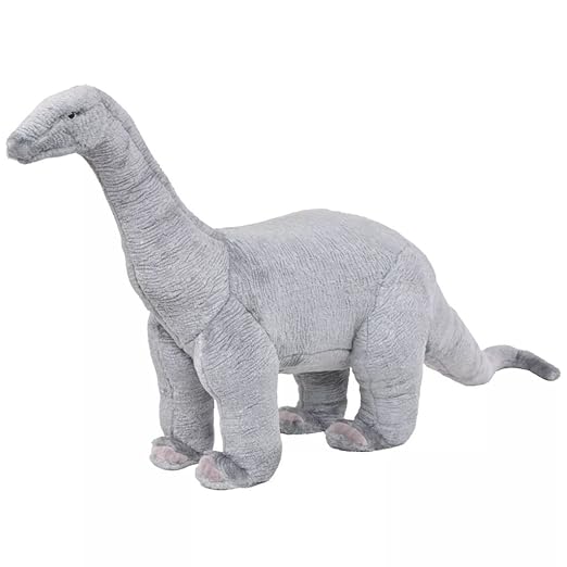 Festnight- Plüschtiere Stehend Brachiosaurus Dinosaurier Grau XXL