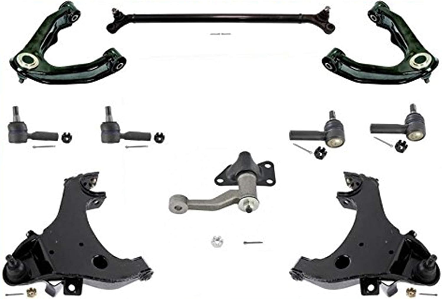 Control Arms Tie Rods Center Link & Idler Arm 10Pc Kit for