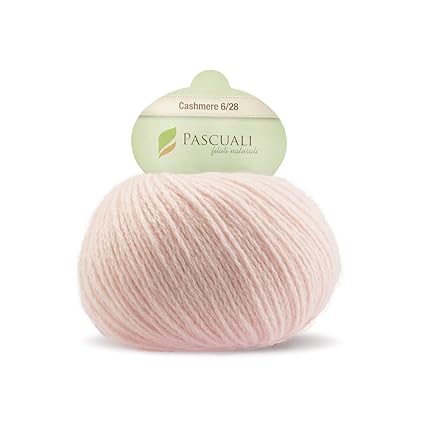 Pascuali Kaschmirwolle zum Stricken, Cashmere 6/28, 25 g, Wolle Baby-Rosa 548